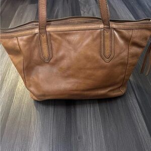 Elegant Tan Leather Tote Bag